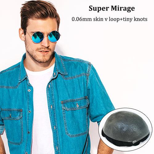Ultra Thin Skin Hair Replacement System for Men - Double Show Hair Wigs