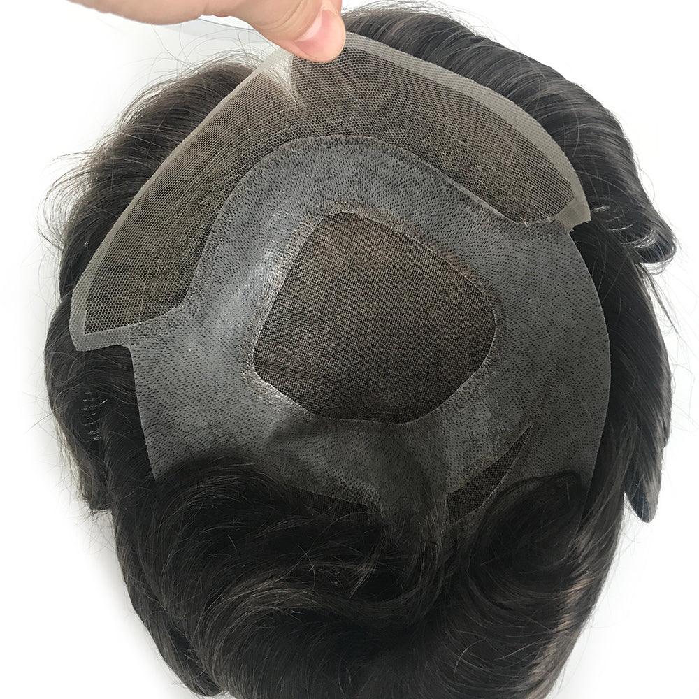 Versalite Hair System For Men Fine Welded Mono in Center - Double Show Hair Wigs